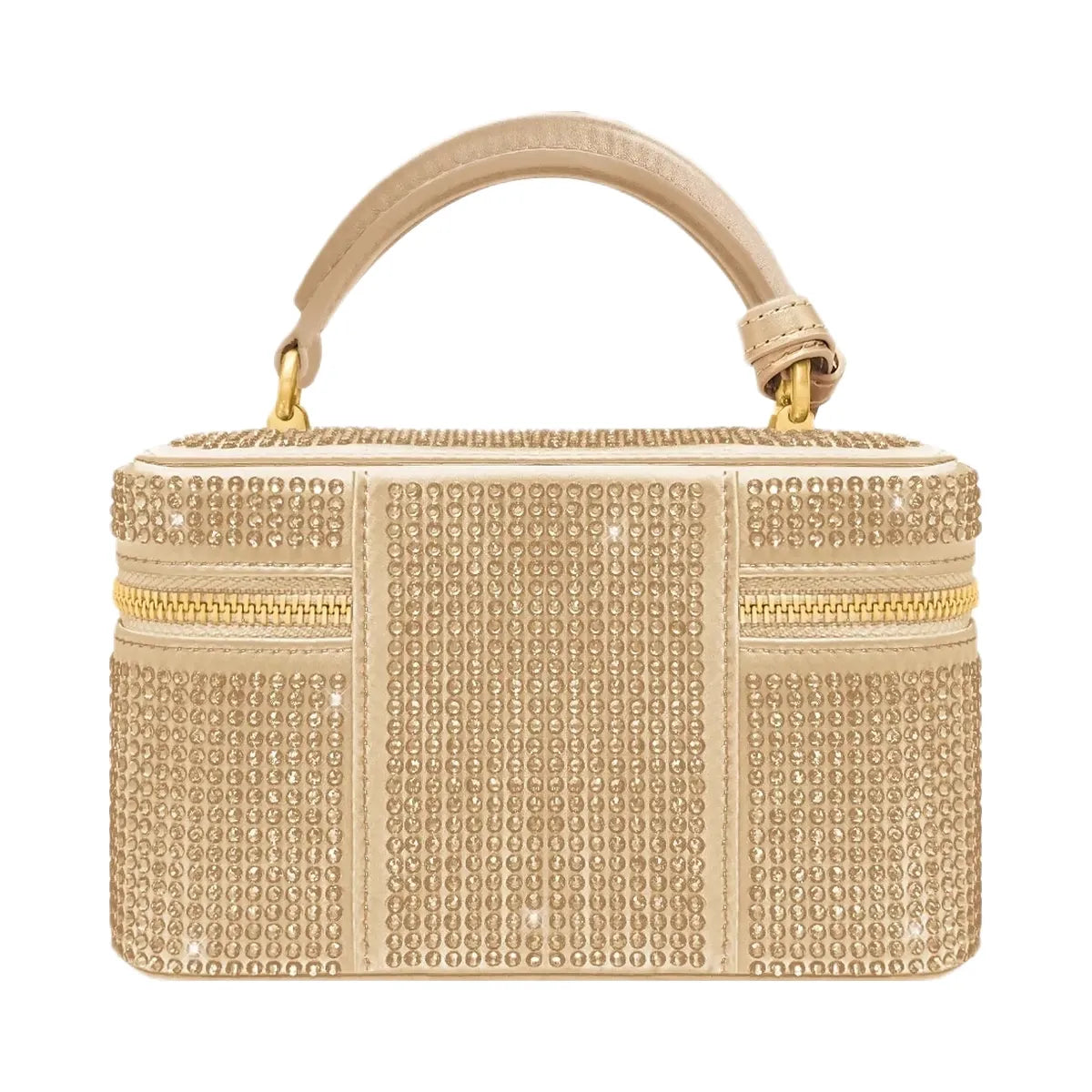 JW PEI Cleo Artificial Crystal Box Shape Top Handle Bag Champagne