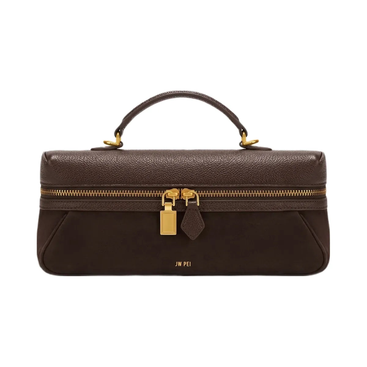 JW PEI Cleo Faux Suede Vanity Bag Dark Brown
