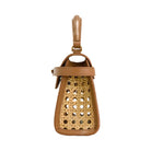 JW PEI Elise Faux Bamboo Woven Top Handle Bag Brown