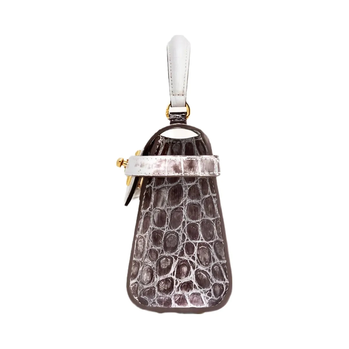JW PEI Elise Top Handle Bag White Croc