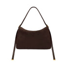 JW PEI Elowen Faux Suede Flap Shoulder Bag Dark Brown