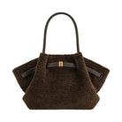 JW PEI Hana Medium Faux Fur Tote Bag Mocha Brown