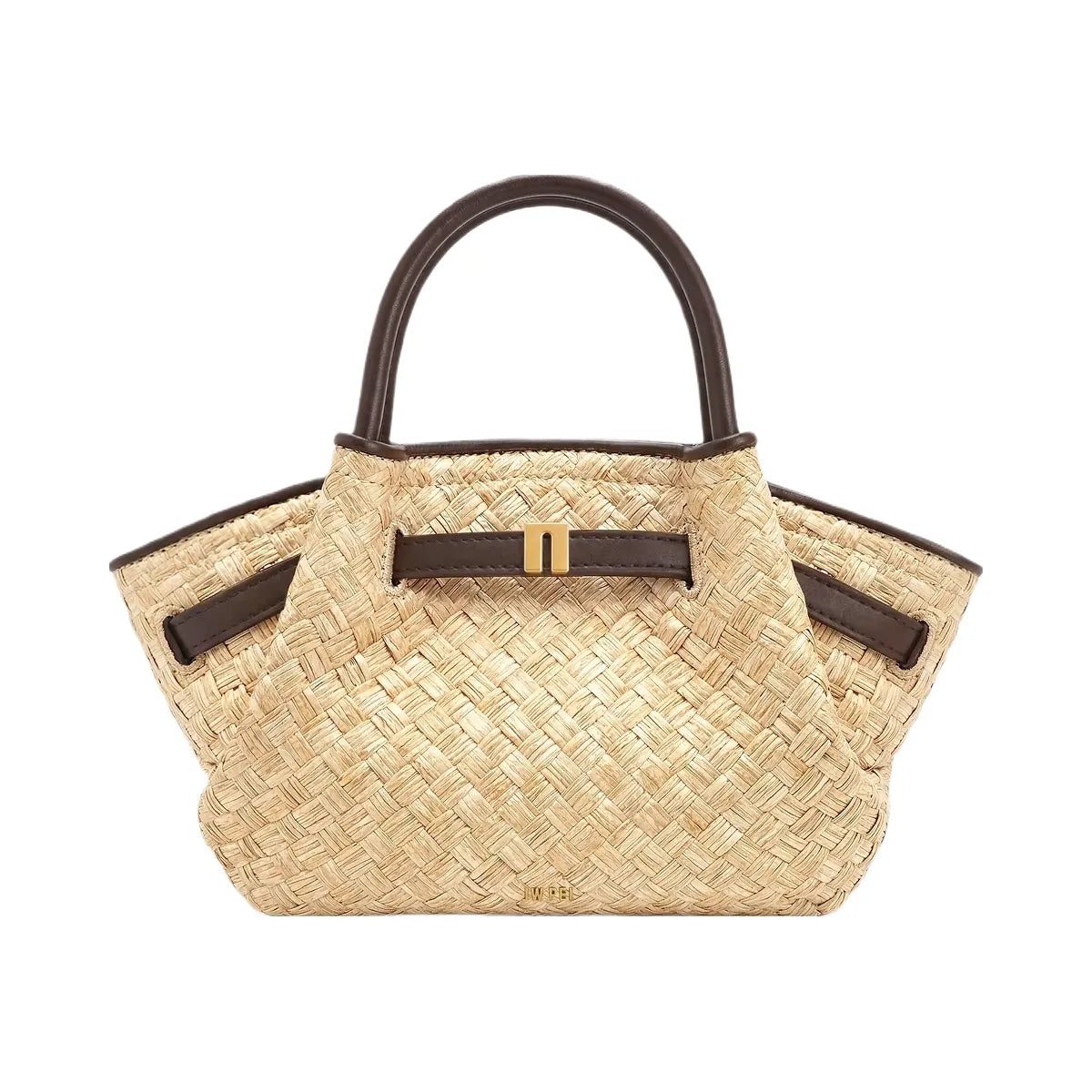 JW PEI Hana Mini Faux Straw Tote Bag Brown