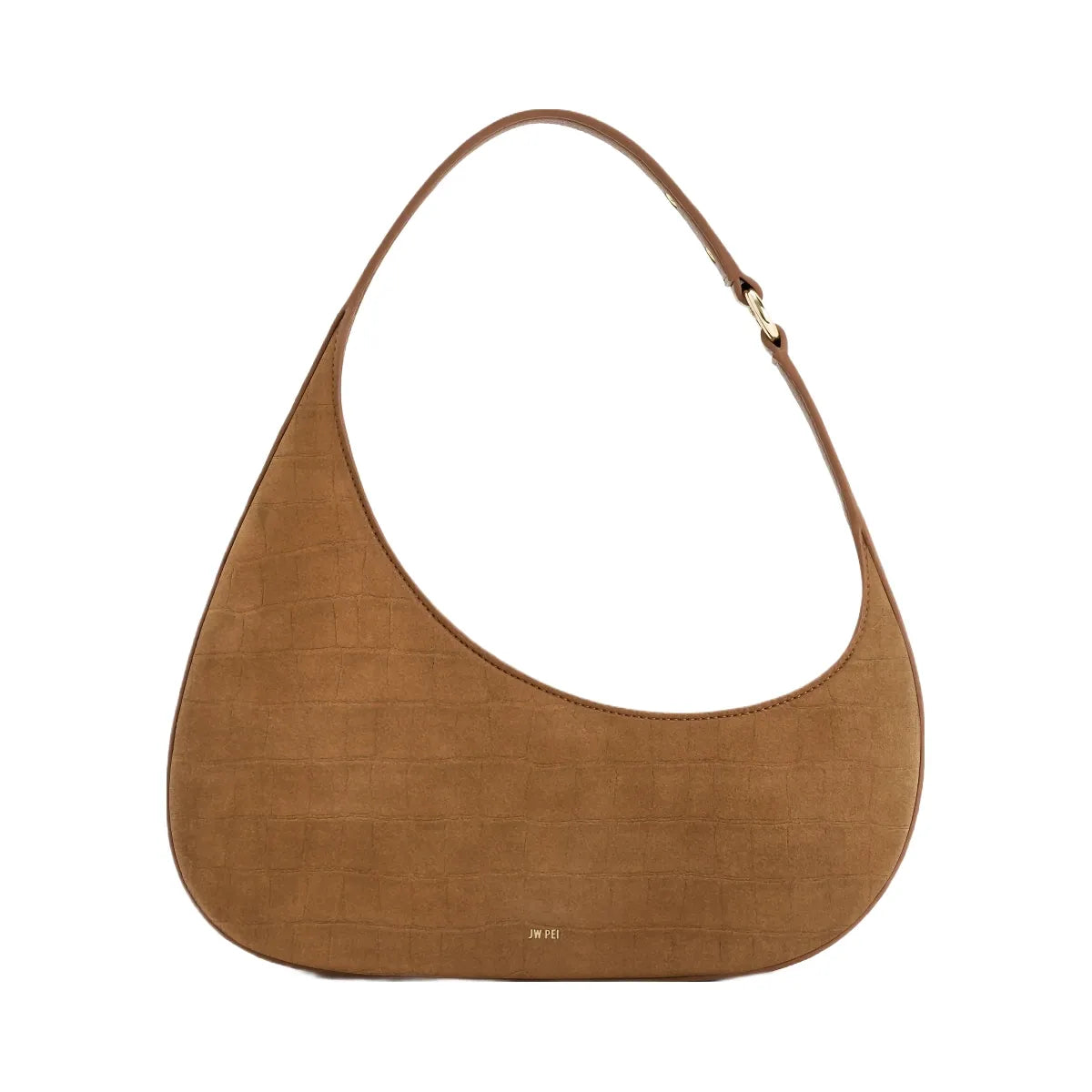 JW PEI Harlee Faux Suede Embossed Shoulder Bag Brown