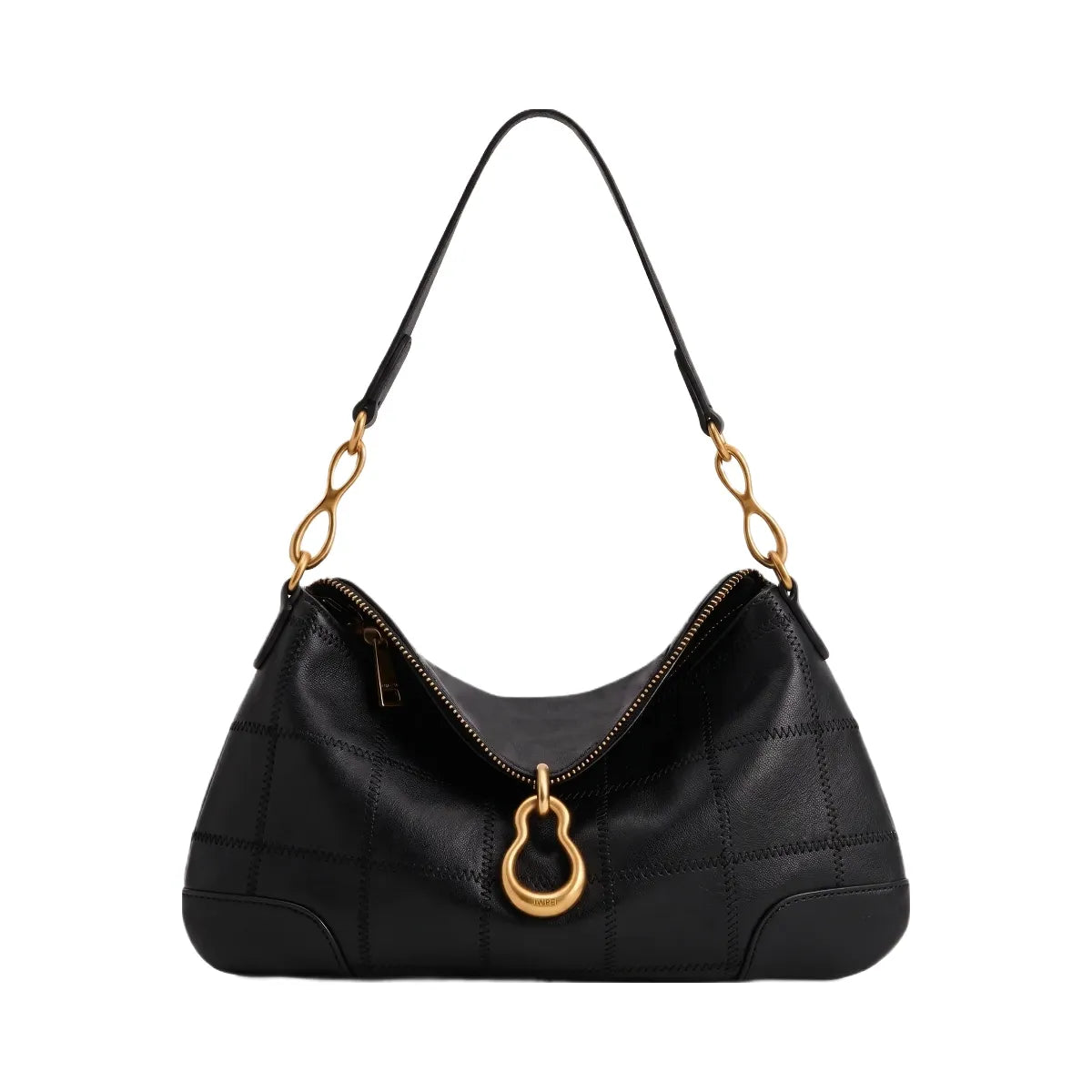 JW PEI Jayla Metal Pendant Embellished Shoulder Bag Charcoal Black