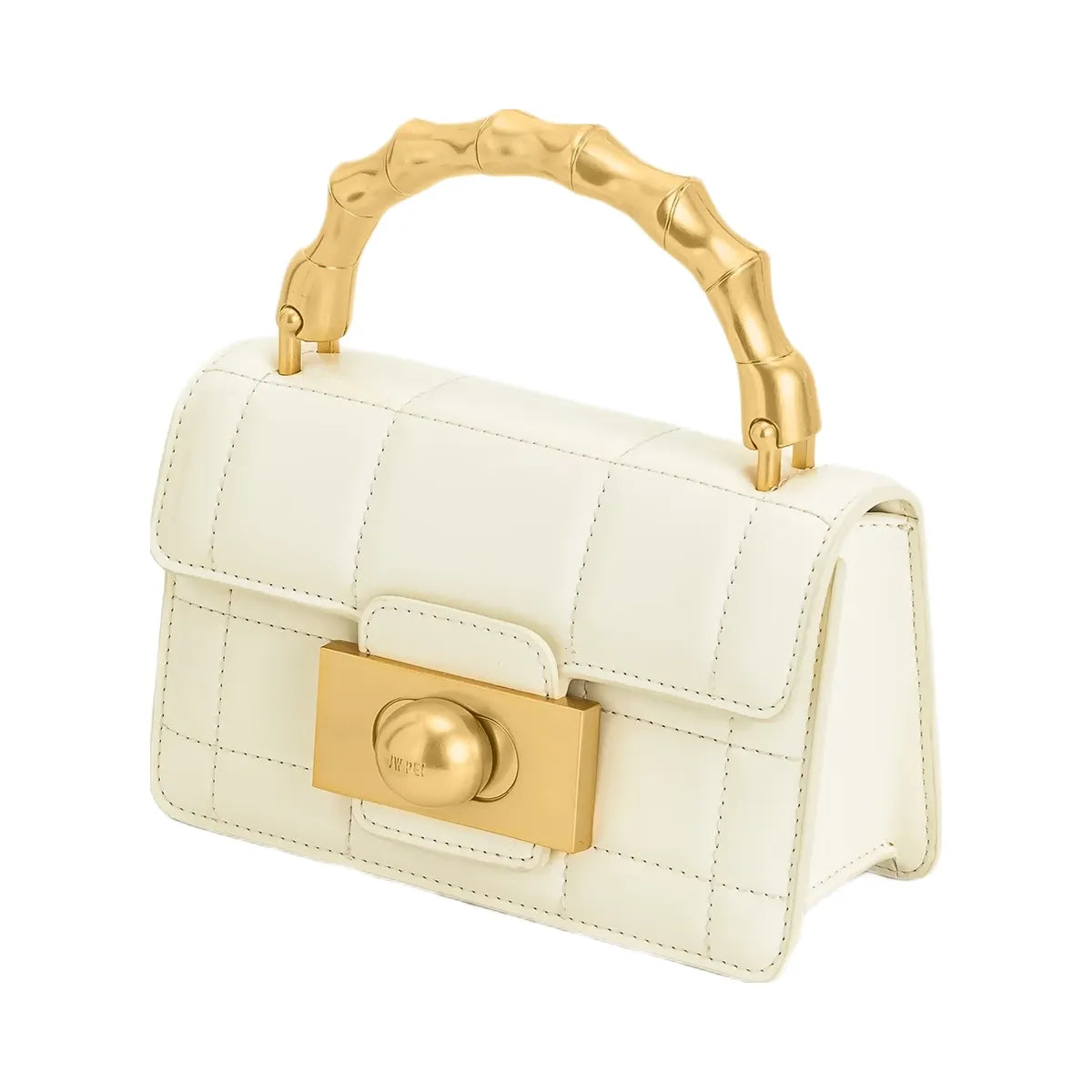 JW PEI Kaia Bamboo Metal Handle Handbag White