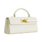 JW PEI Keyla Weave Texture Top Handle Bag White