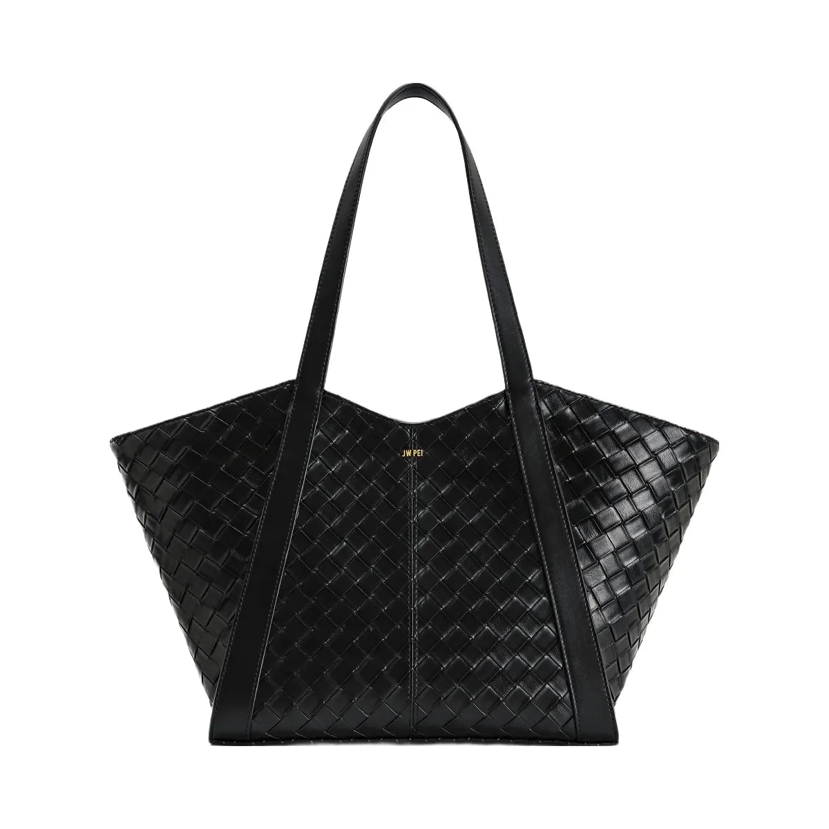 JW PEI Kiana Large Capacity Weave Texture Tote Bag Black