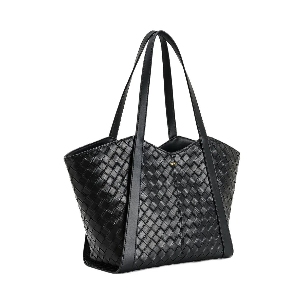 JW PEI Kiana Large Capacity Weave Texture Tote Bag Black