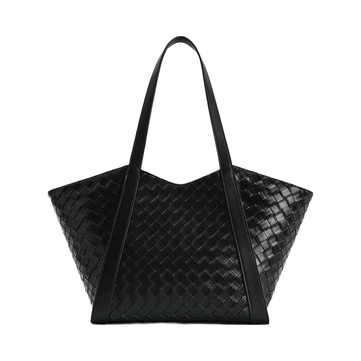 JW PEI Kiana Large Capacity Weave Texture Tote Bag Black