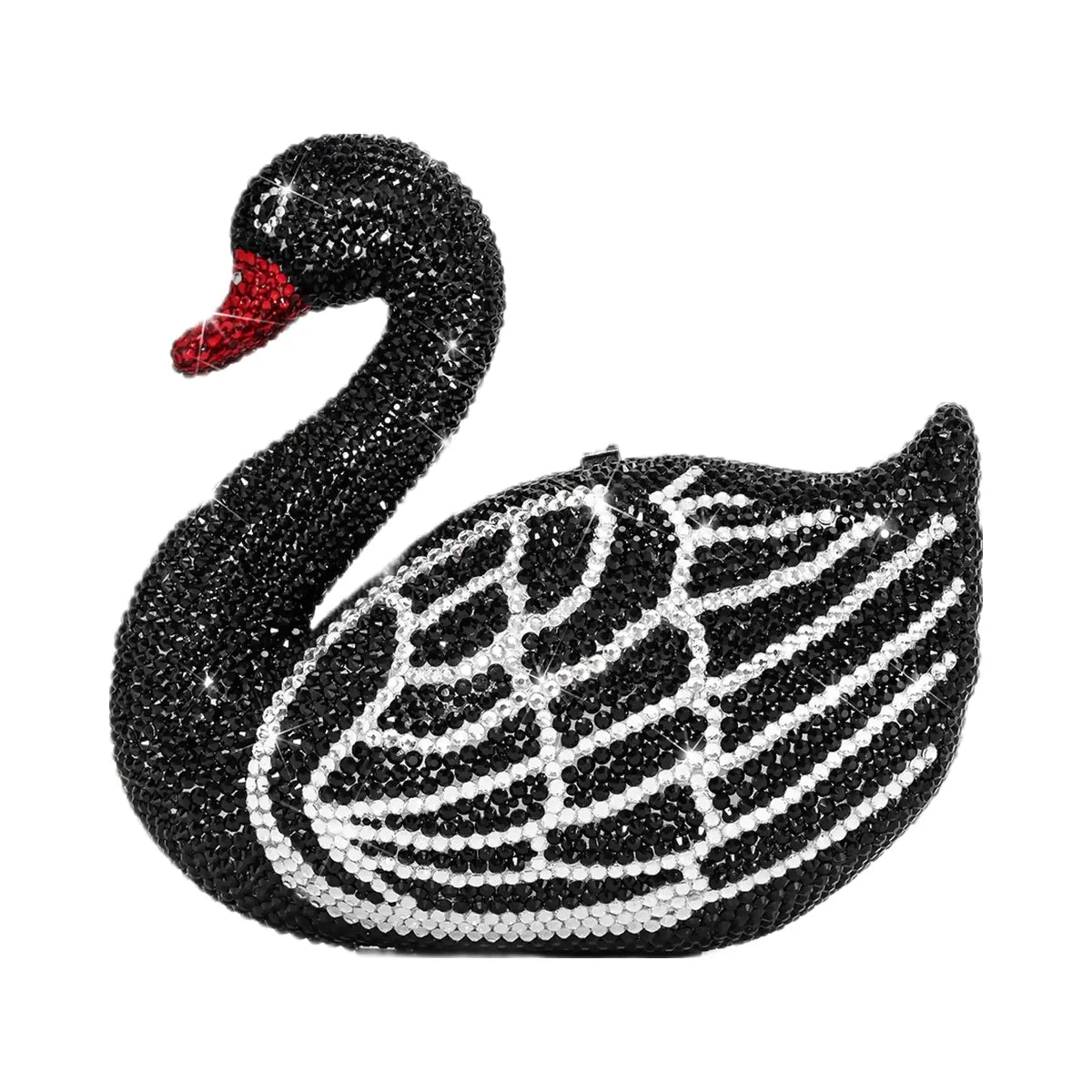 JW PEI Kinsley Crystal Swan Clutch Black