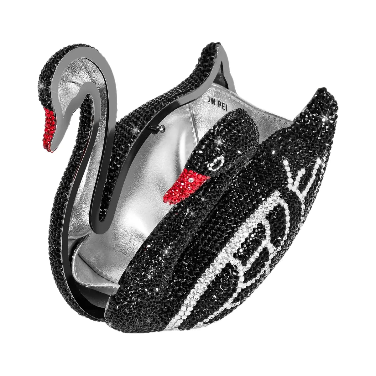 JW PEI Kinsley Crystal Swan Clutch Black