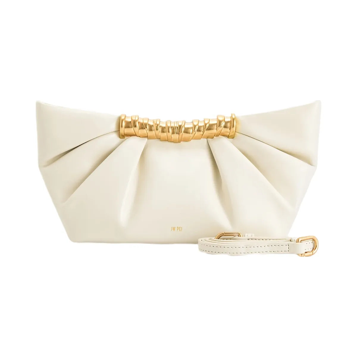 JW PEI Leia Pleated Clutch White