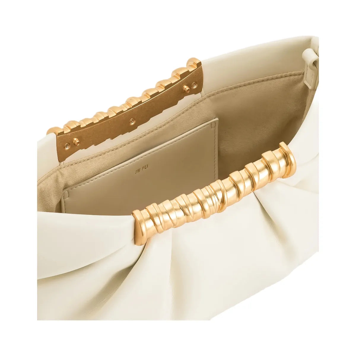 JW PEI Leia Pleated Clutch White