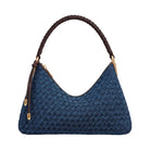 JW PEI Lorena Woven Denim Shoulder Bag Dark Blue