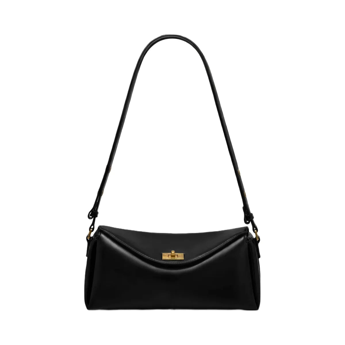 JW PEI Lucia Asymmetric Flap Shoulder Bag Black