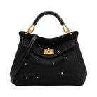 JW PEI Lucia Classic Artificial Crystal Top Handle Bag Black