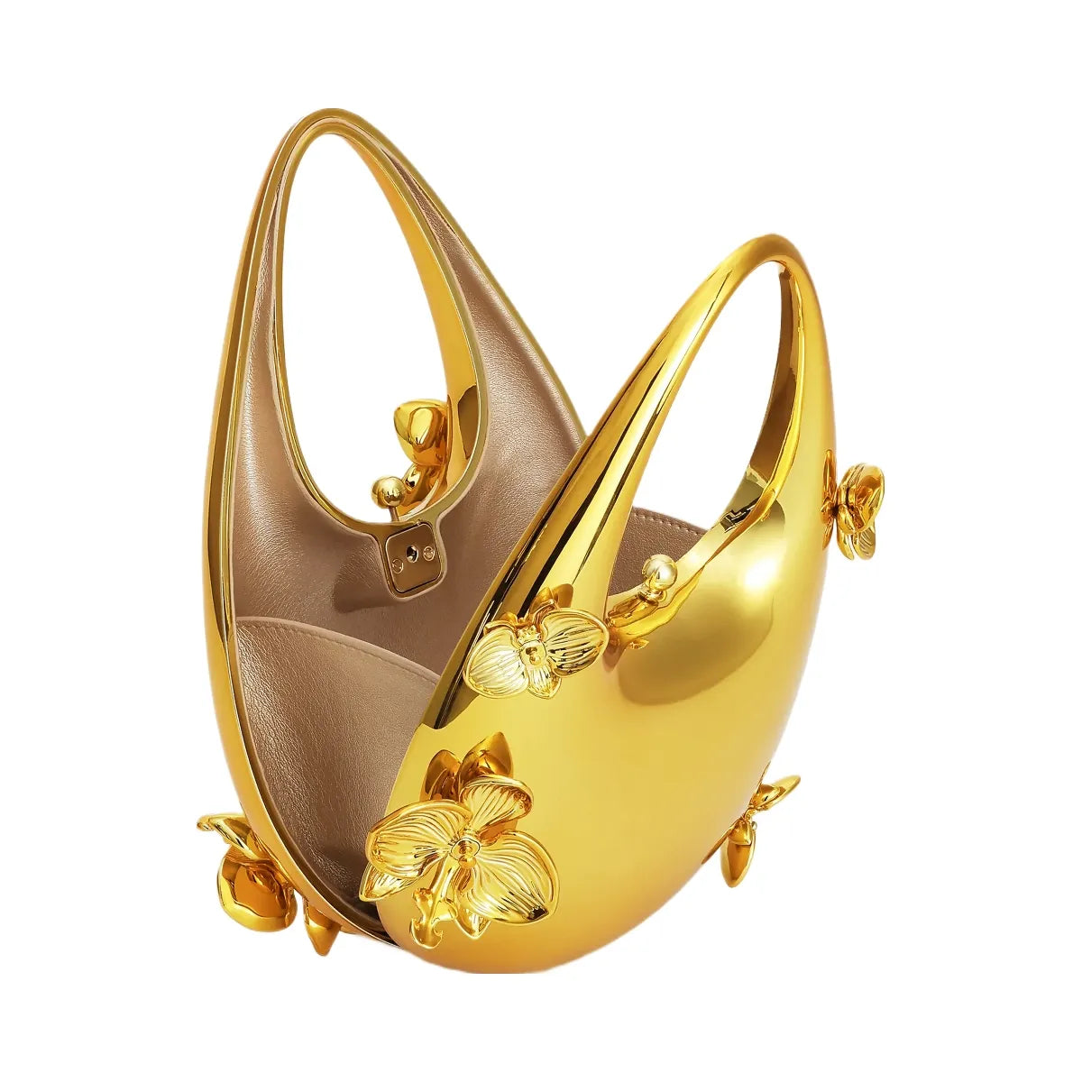 JW PEI Lydia Floral Embellished Handbag Gold
