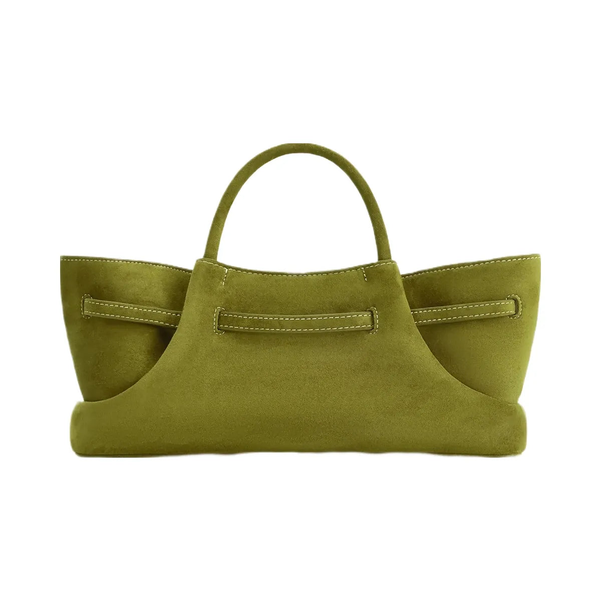 JW PEI Maeve Dachshund Metal Charm Faux Suede Tote Bag Olive Green
