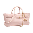 JW PEI Maeve Dachshund Metal Charm Faux Suede Tote Bag Pink