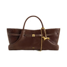 JW PEI Maeve Dachshund Metal Charm Tote Bag Dark Brown