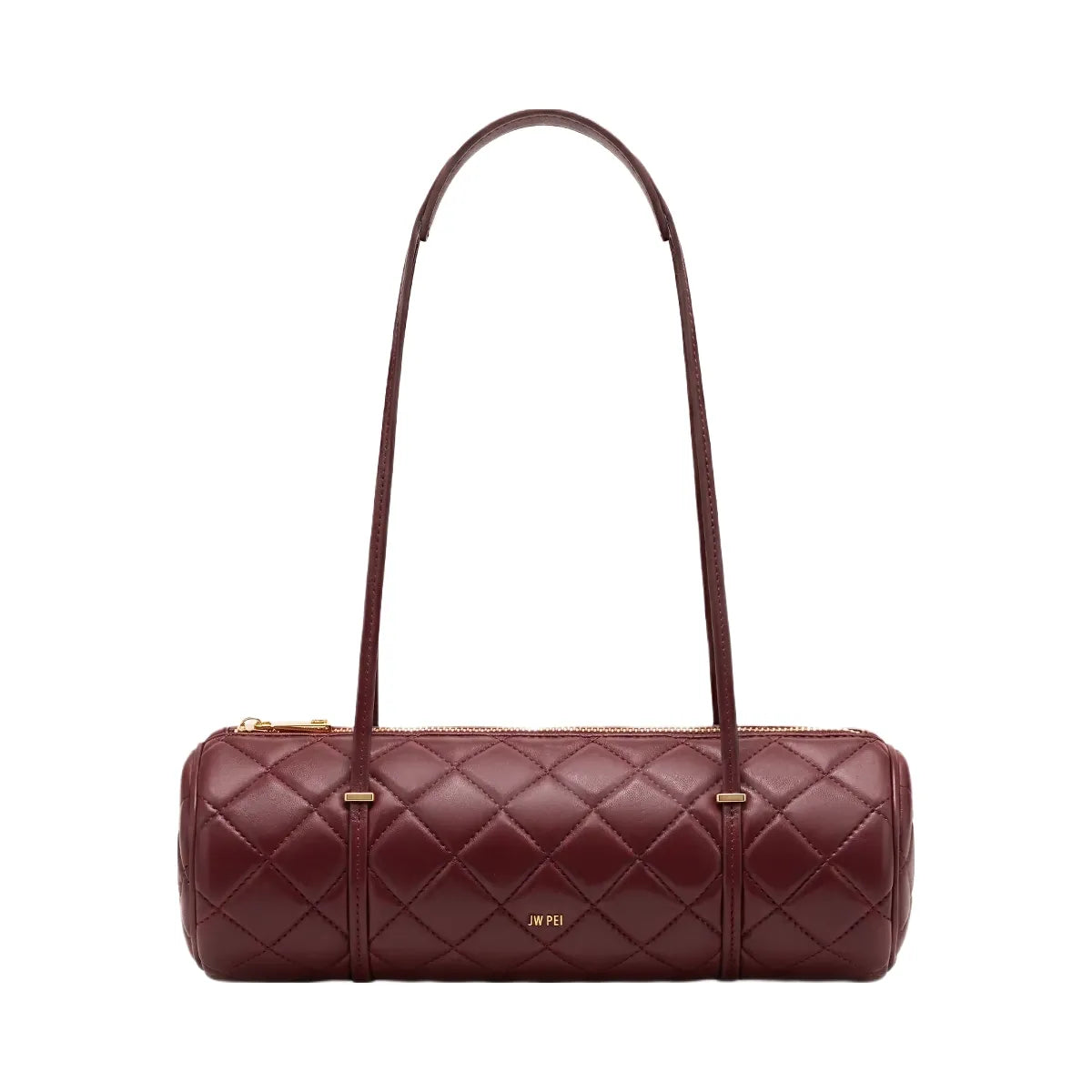 JW PEI Marcella Quilted Cylinder Shoulder Bag Burgundy