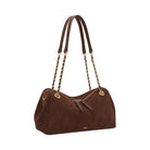 JW PEI Mireya Faux Suede Chain Shoulder Bag Dark Brown