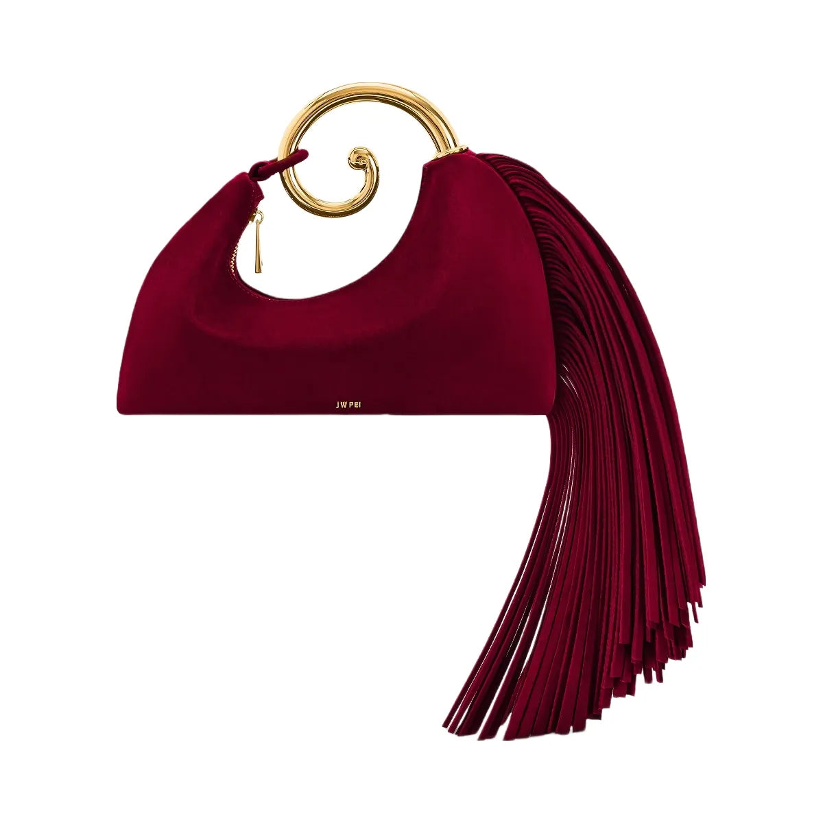 JW PEI Nell Fringe Hardware Top Handle Bag Burgundy