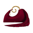 JW PEI Nell Fringe Hardware Top Handle Bag Burgundy