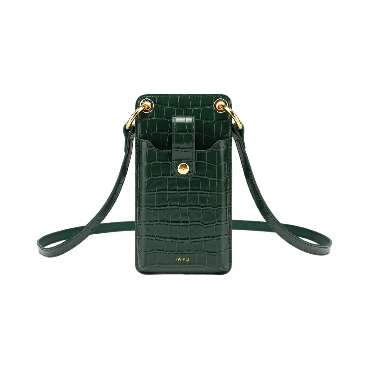 JW PEI Quinn Phone Bag Dark Green Croc