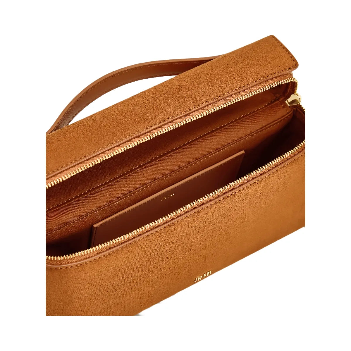 JW PEI Thea Faux Suede Top Handle Bag Camel