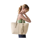 Kate Spade 454 Suede Fringe Tote Bag Light Sand