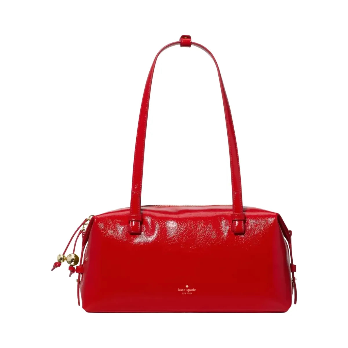 Kate Spade Billie Shiny Leather Shoulder Bag Ks Bright Red