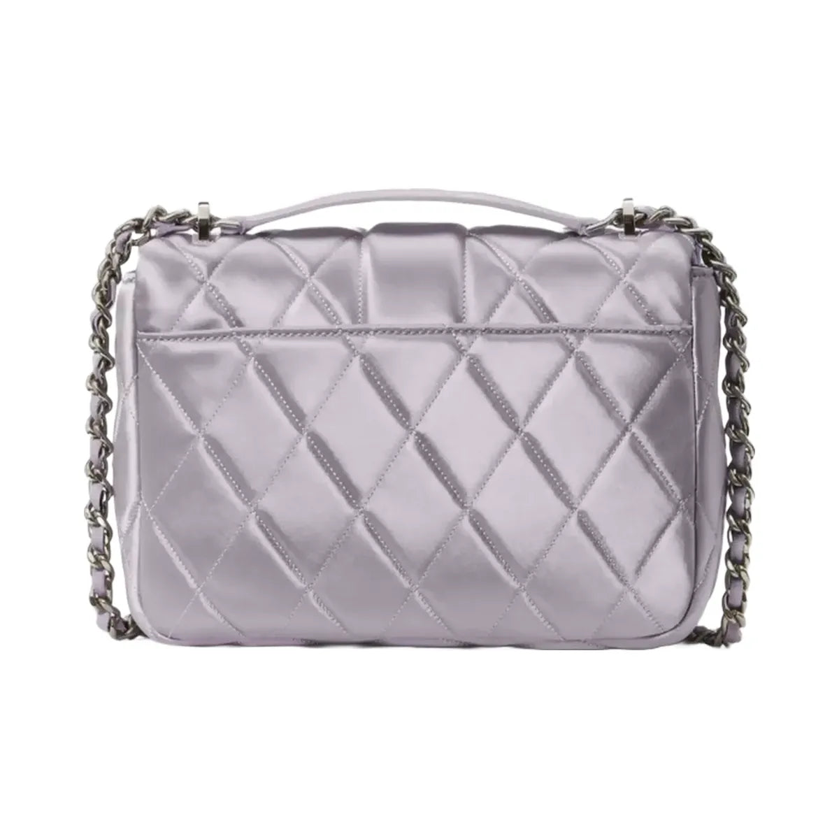Kate Spade Carey Quilted Satin Small Flap Crossbody Gravel Grey