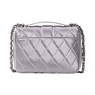 Kate Spade Carey Quilted Satin Small Flap Crossbody Gravel Grey