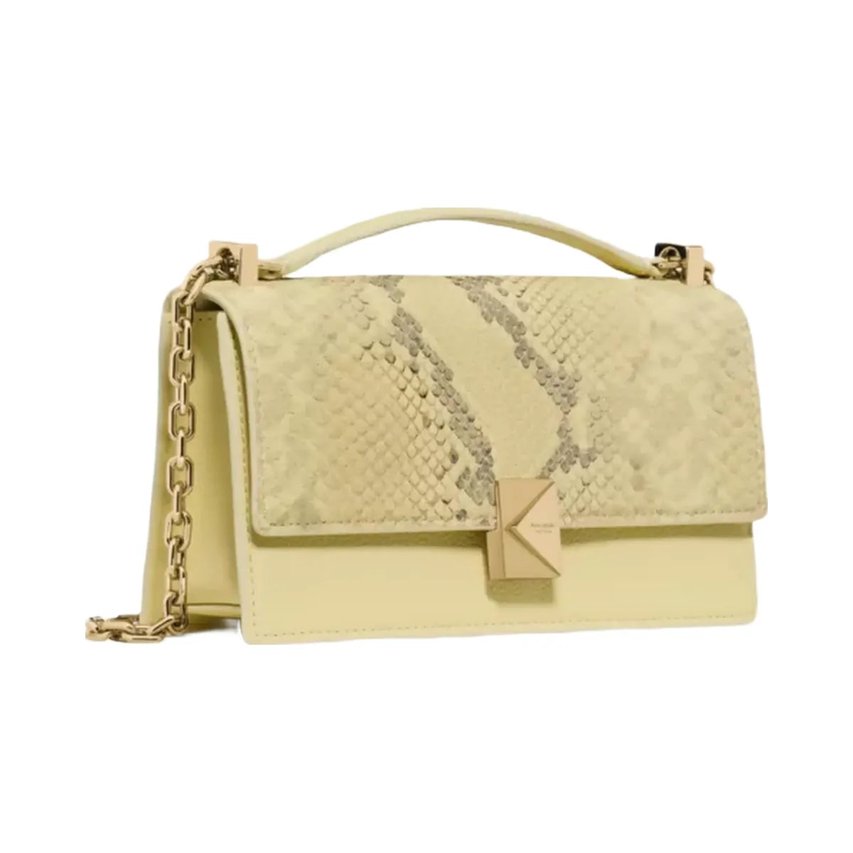 Kate Spade Deco Snake Embossed Mini Crossbody Bag Pale Citron