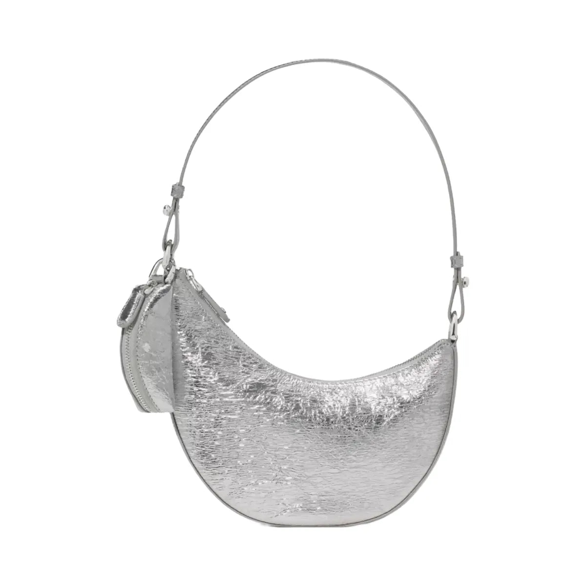 Kate Spade Duo Crinkle Metallic Mini Shoulder Silver