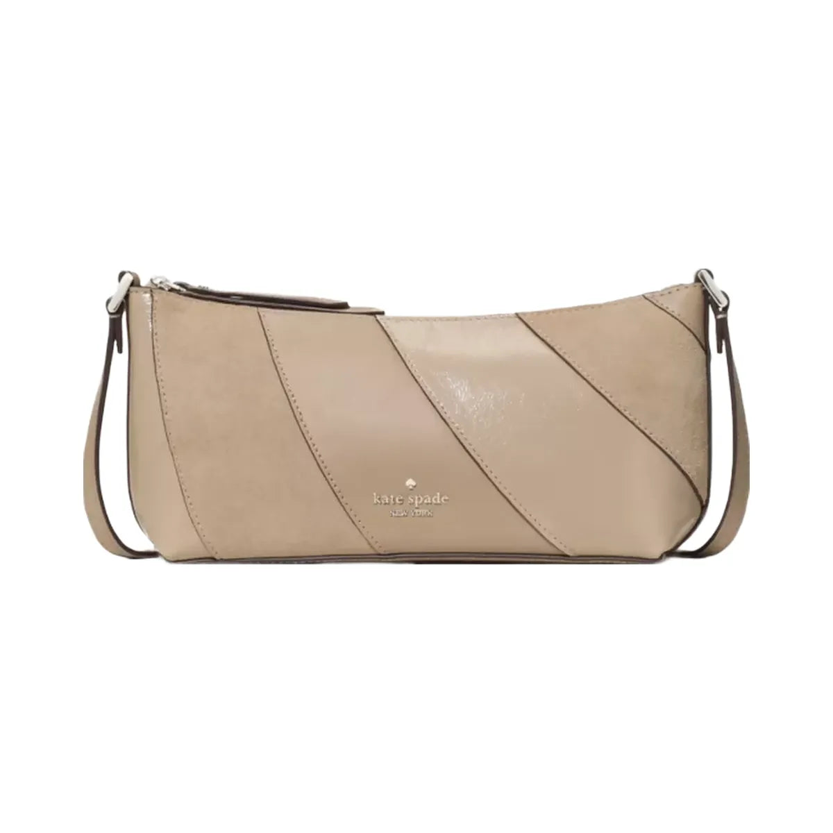 Kate Spade Lenox Suede Mix Mini Crossbody Bag Timeless Taupe Multi