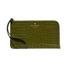 Kate Spade Lucy Croc Embossed Medium Wristlet Enchanted Green