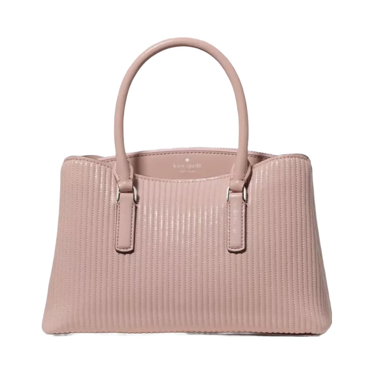 Kate Spade Thompson Street Shiny Quilted Small Satchel Bag Rose Smoke