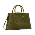 Kate Spade Thompson Street Suede And Croc Embossed Satchel Bag Enchanted Green