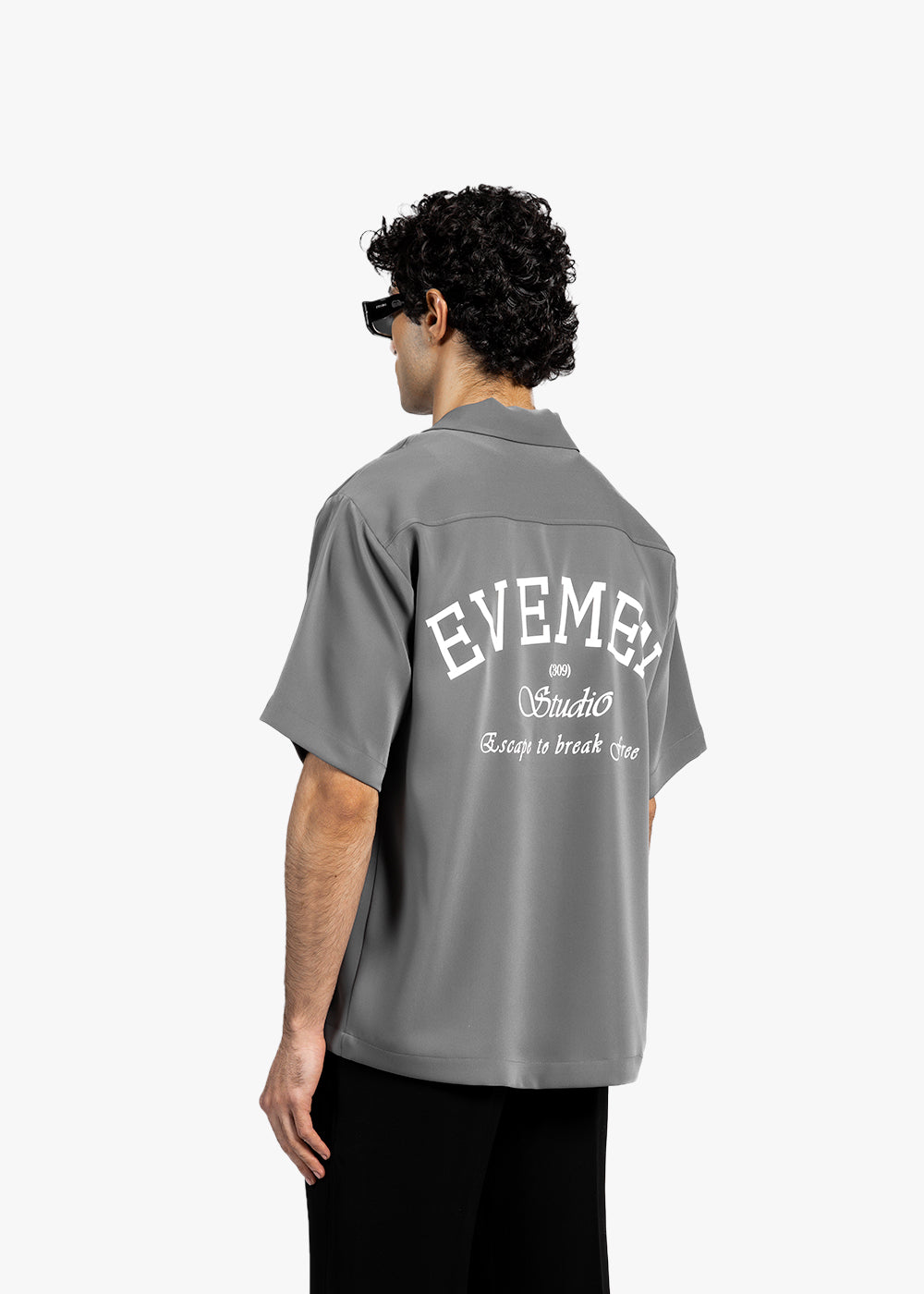 EVEMEN BOWLING SHIRT - SMOKE GREY