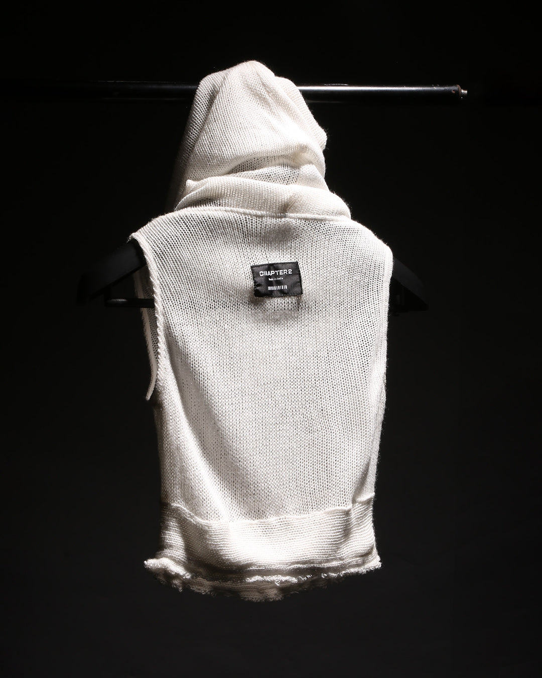 White Knit Hooded Top