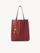 CHLOE Spin tote bag in grained leather Brunet Pink