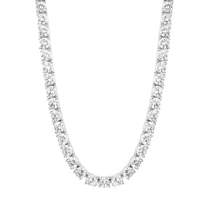 Round Cut Tennis Chain in White Gold - 5mm