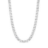 Round Cut Tennis Chain in White Gold - 5mm