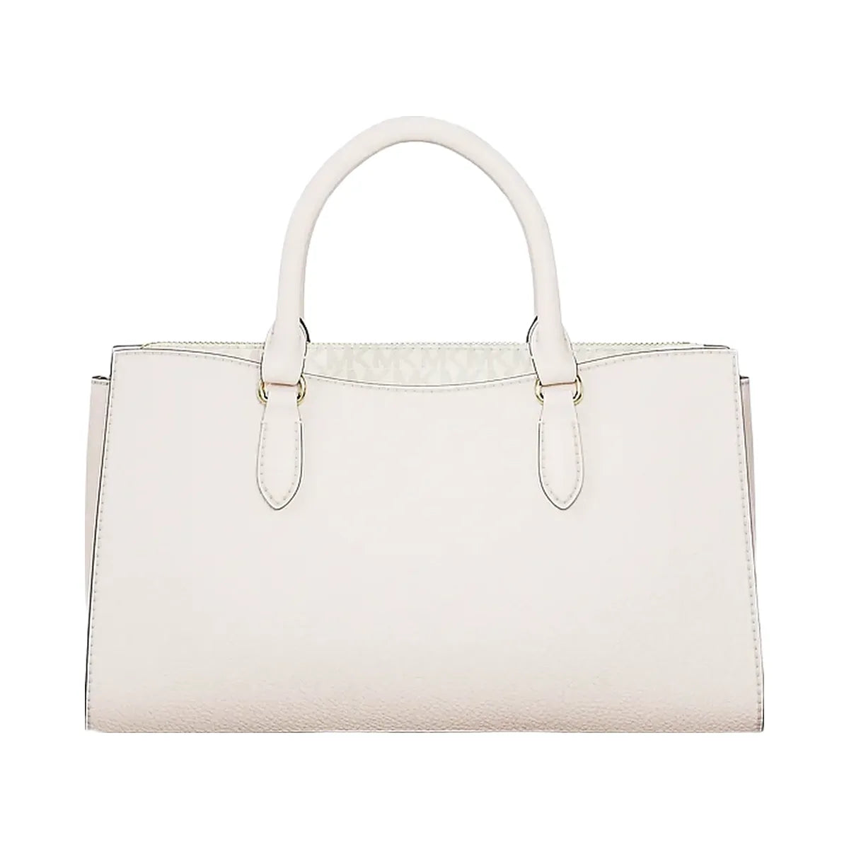 Michael Kors Arden Medium Leather Top-Zip Satchel Lt Cream