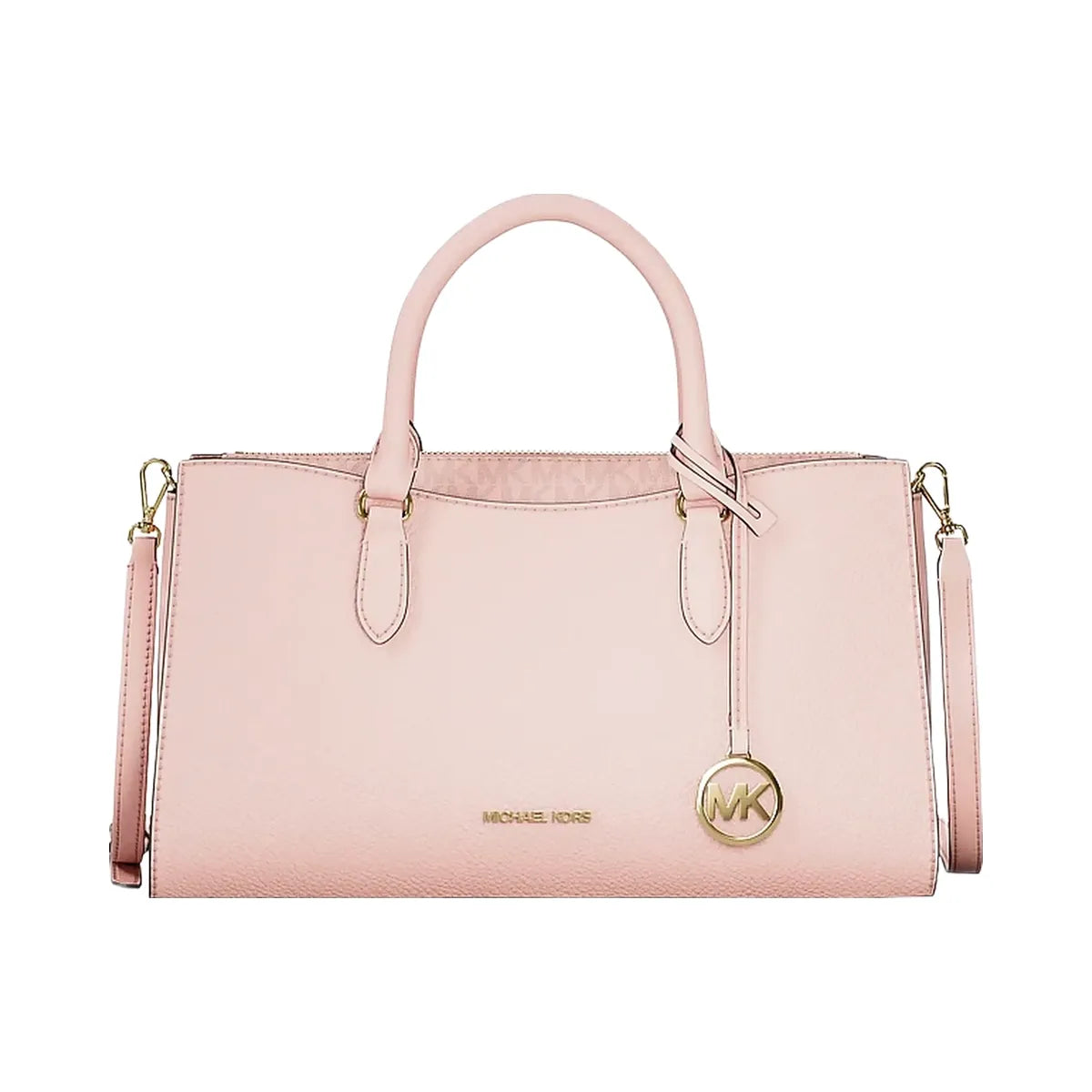 Michael Kors Arden Medium Leather Top-Zip Satchel Powder Blush