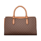 Michael Kors Arden Medium Signature Logo Top-Zip Satchel Brown