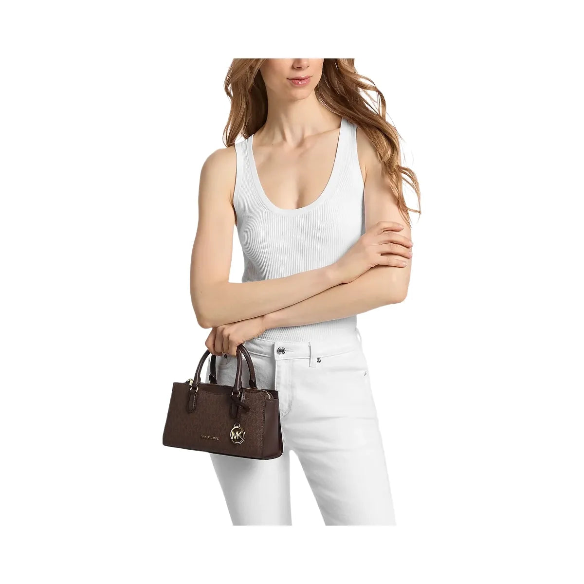 Michael Kors Arden Small Signature Logo Messenger Bag Nutmeg